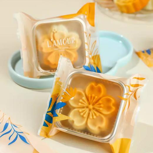 100个 律动幻想机封袋 小/中/大号月饼包装袋 树叶图案四合蛋黄酥袋 商品图1