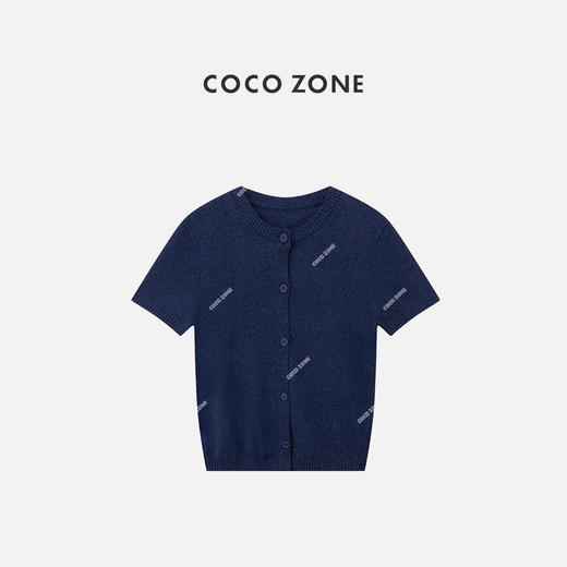 COCO ZONE 圆领简约短袖上衣纯色百搭针织开衫CC2B1046 商品图1