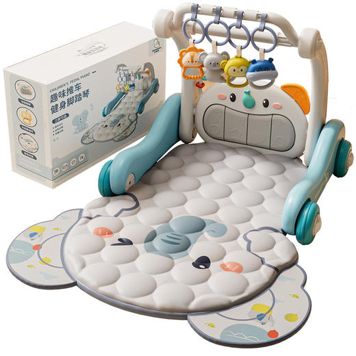 【既是健身架 也是学步车】婴儿健身架脚踏琴四合一声光钢琴娃娃爬行垫防摔儿童玩具 商品图4