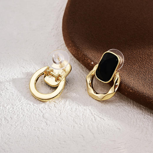 【云赏珠宝】耳夹/耳环意式时尚晶石几何图形耳环s925银针耳饰 商品图2