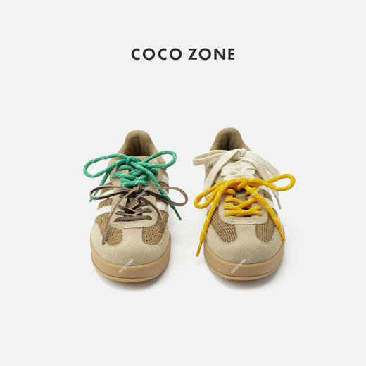 COCO ZONE 复古时尚透气休闲鞋拼色系带德训鞋CC2C1296 商品图0