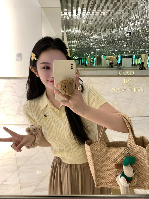 Read Nameless /鹅黄小樱桃polo短袖+奶茶色顺顺裤 商品图0