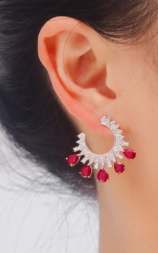 5.48ct 红宝石耳钉 商品图4