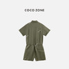 COCO ZONE 100亚麻设计感连体裤气质翻领连体衣CC1B1468 商品缩略图1