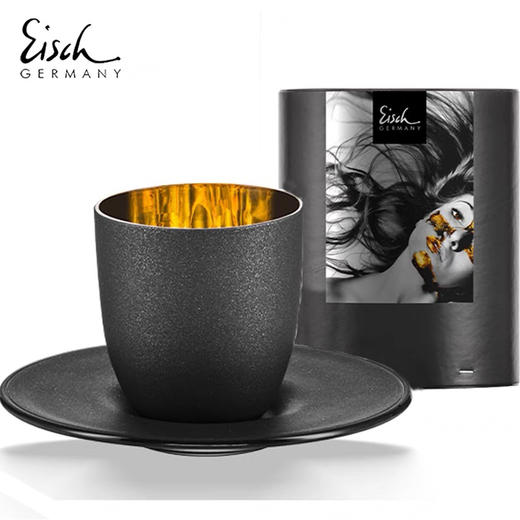 德国Eisch进口镀金色轻奢咖啡杯碟拿铁意式浓缩杯套装 商品图0