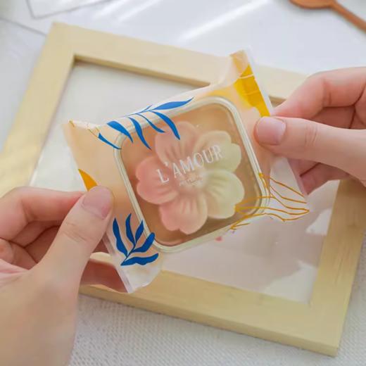 100个 律动幻想机封袋 小/中/大号月饼包装袋 树叶图案四合蛋黄酥袋 商品图2