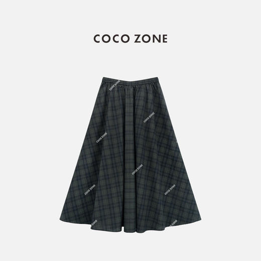 COCO ZONE 100棉复古格纹半身裙夏撞色百搭裙CC2C1255 商品图1