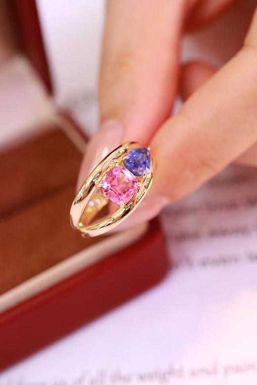 2.0ct 蓝宝石碧玺戒指 商品图0