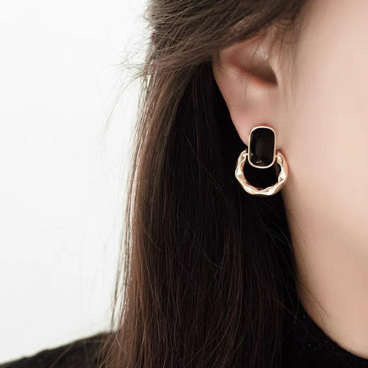 【云赏珠宝】耳夹/耳环意式时尚晶石几何图形耳环s925银针耳饰 商品图4