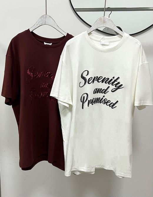 【门店同款】ENJOY秋季重工亮片字母T恤 158403096 商品图0