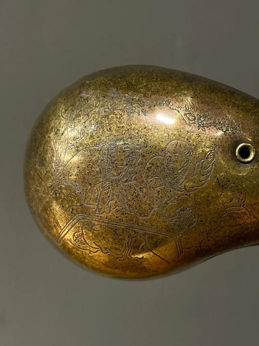 黄銅镶红銅刻花茄子形水滴，顺丰包邮 商品图7