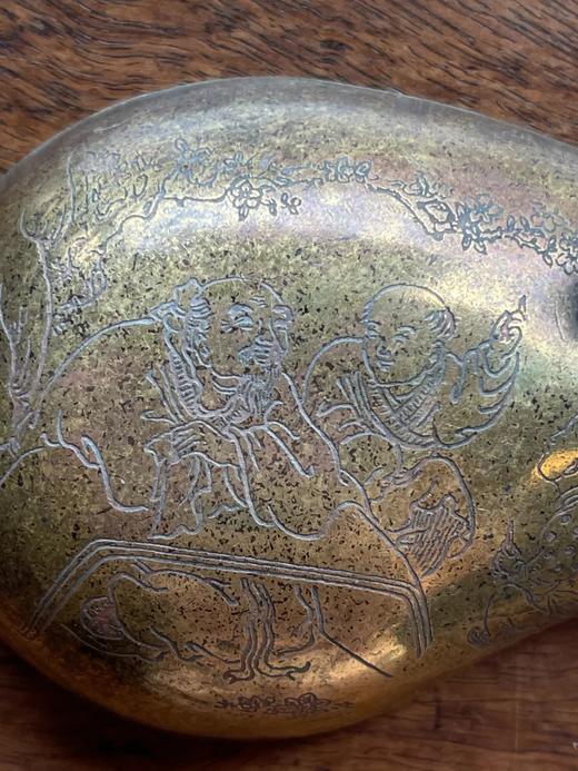 黄銅镶红銅刻花茄子形水滴，顺丰包邮 商品图10