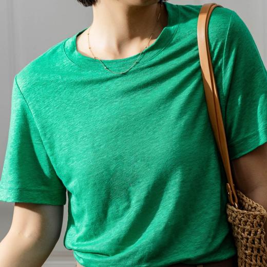 菜菜家亚麻T恤|100%法国雨露麻，奢侈高克重，柔软透气 商品图1