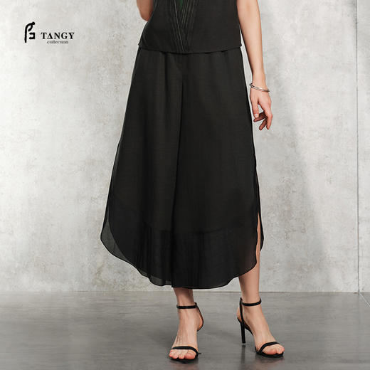 TANGY Collection天意精品2024夏季新品雅致中国风女士茛绸半身裙 商品图0