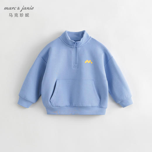 【3D空气棉】马克珍妮秋装新款 男女童立领半拉链运动卫衣231301 商品图2