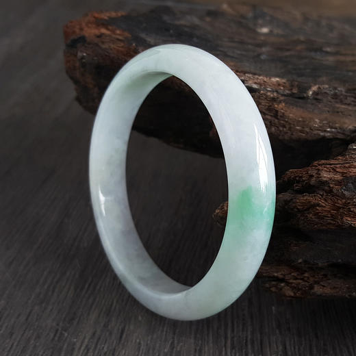 【天然正品】然无杂裂糯种飘绿54号翡翠手镯200624NJS21 商品图4