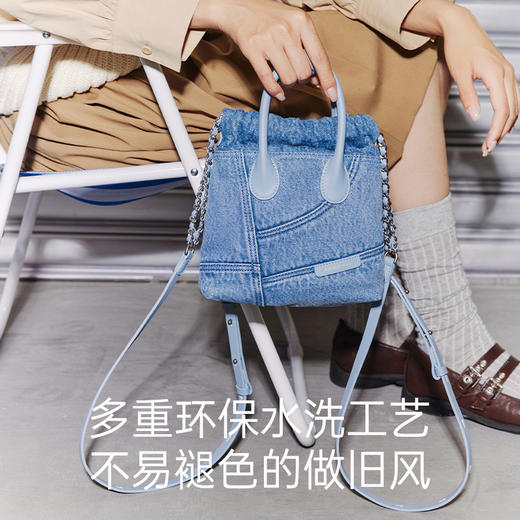 Amazing Song乙颂 流浪袋双肩牛仔迷你新款小众手提包包女款 商品图4