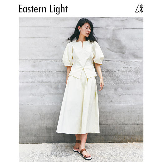 Eastern Light乙来 夏季新款百褶裙设计感a字半身裙子抽褶伞裙 商品图1