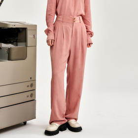 谜底直筒裤女2024秋季新品通勤风垂感亲肤高腰休闲长裤243MK1039