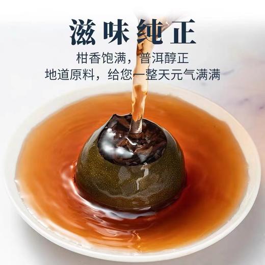 小青柑丨德丰昌 2023年7月头采新会天马生晒陈皮+ 2020年宫廷普洱熟茶 正宗小青桔柑200g 商品图7