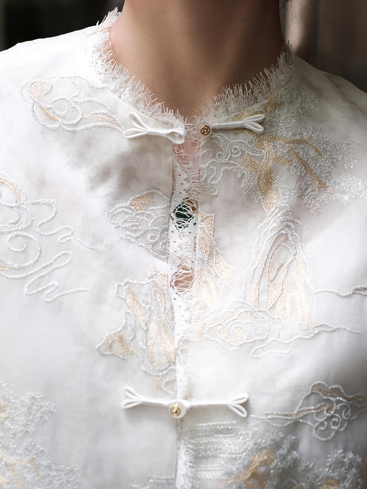  盛唐牡丹 |九重天纹真丝欧根缎外套 商品图1