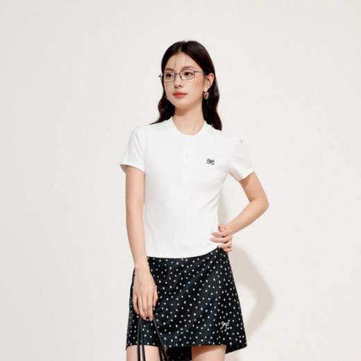 5楼诗凡黎服饰刺绣修身短袖（“值得系列”） 商品图0