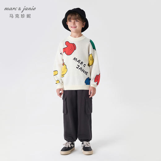 马克珍妮秋冬新款 男童儿童趣味提花圆领针织衫毛衣 231831 商品图1