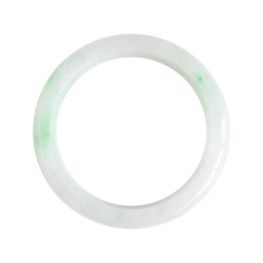 【天然正品】然无杂裂糯种飘绿54号翡翠手镯200624NJS21 商品图0