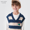 马克珍妮秋装新款 男童时尚条纹V领针织背心儿童马甲231827 商品缩略图3