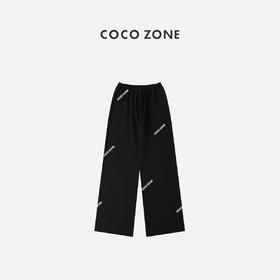 COCO ZONE 百搭直筒黑色休闲裤 23C18063
