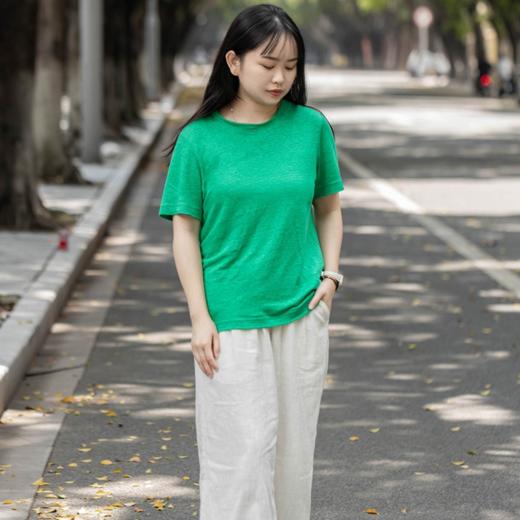 菜菜家亚麻T恤|100%法国雨露麻，奢侈高克重，柔软透气 商品图5