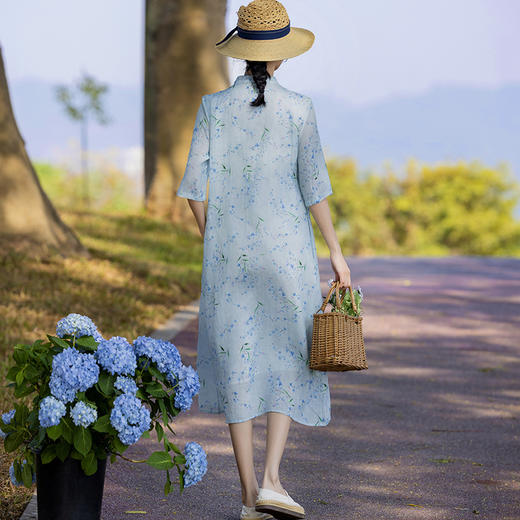 新中式棉麻女装苎麻连衣裙 TT96139 商品图3