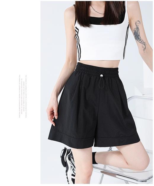 【腿精选它‘’夏季薄款休闲短款】透气速干短裤女夏季2025新款，立体剪裁显瘦显高修饰身材，松紧抽绳阔腿裤伞兵裤高腰A字五分裤QQ 商品图7