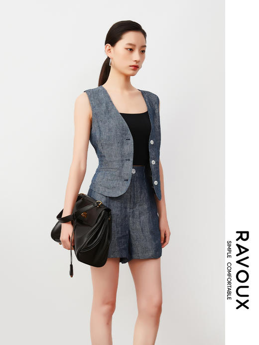 263110101亚麻牛仔套装 商品图3