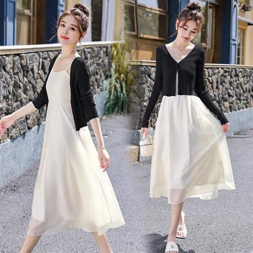 款防晒冰丝针织长袖短外套配吊带裙两件套SYY2619T 商品图2