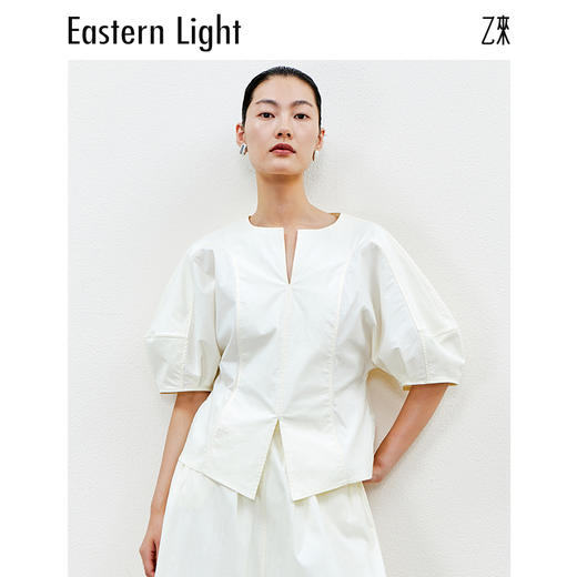 【明星同款】Eastern Light/乙来短袖t恤女新款衬衫法式上衣 商品图0