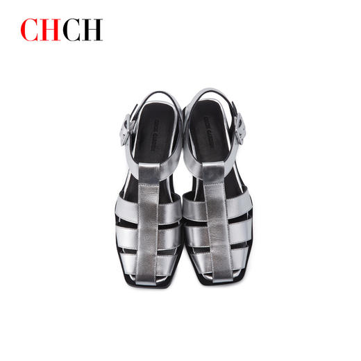 CHCH夏季新款休闲头层牛皮复古时髦小众罗马凉鞋渔夫鞋CN1B2231 商品图4