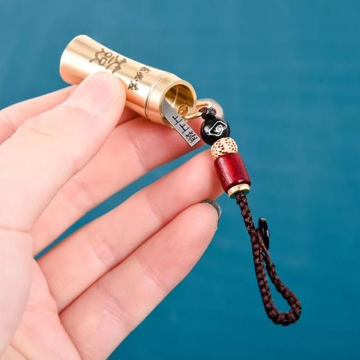 上上签 匠心铜制古风复古竹节签娱乐签筒钥匙扣手工古代适用喜欢 商品图2