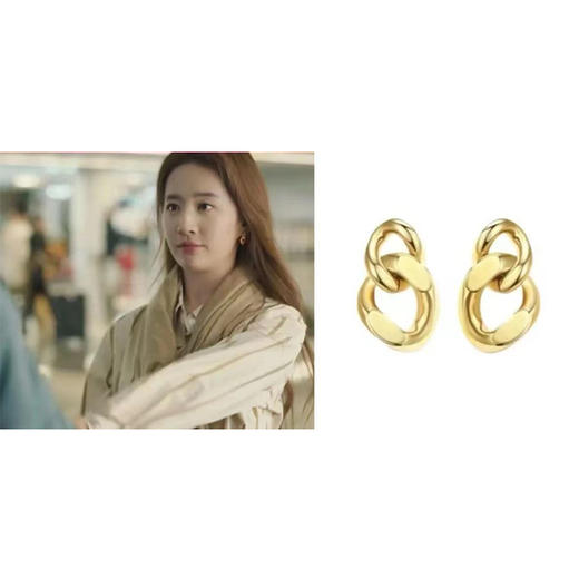 yszz-07006【云赏珠宝】玫瑰的故事-意式时尚双环扣耳环s925银耳针耳饰 商品图1