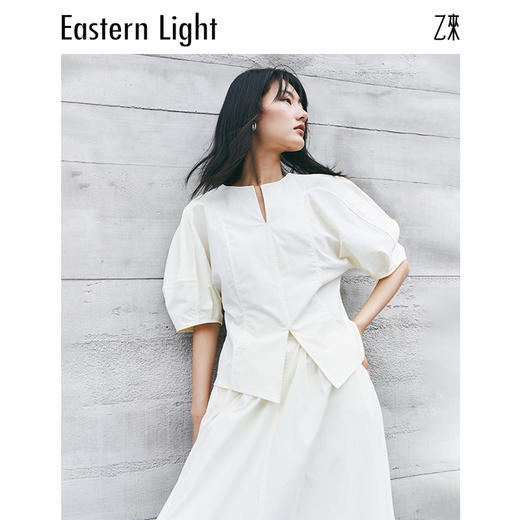 Eastern Light乙来【明星同款】短袖T恤女新款花苞短袖小衫法式上衣 商品图10