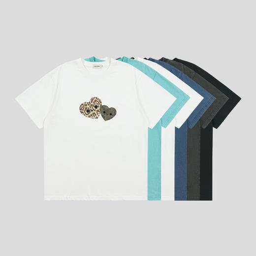 GOODBAI双色表情爱心印花oversize短袖T恤 商品图0