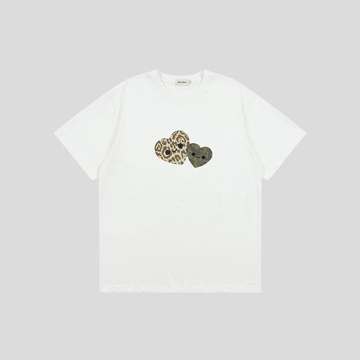 GOODBAI双色表情爱心印花oversize短袖T恤 商品图1