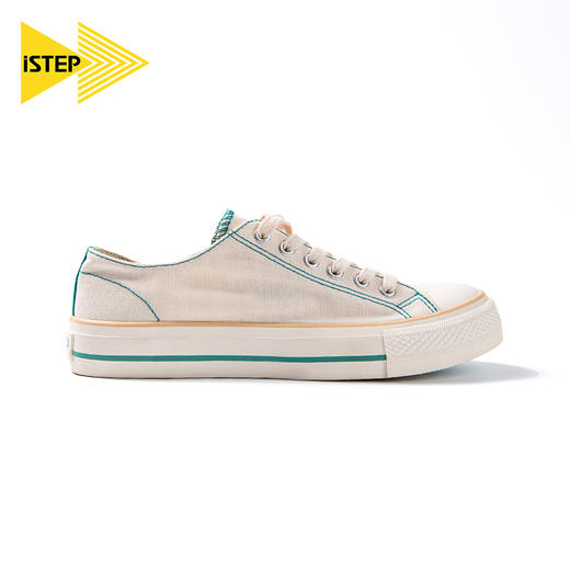 ISTEP白花蛇草水联名白色印花低帮休闲鞋帆布鞋 商品图4