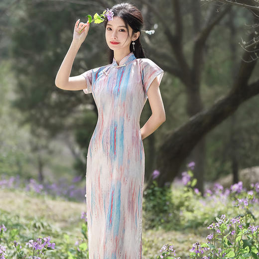 缠枝提花舒适，休闲文艺旗袍HYM23588 商品图2