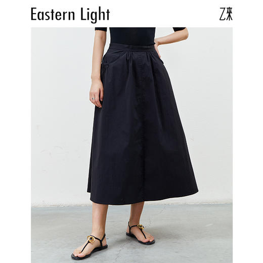 Eastern Light乙来 夏季新款百褶裙设计感a字半身裙子抽褶伞裙 商品图6