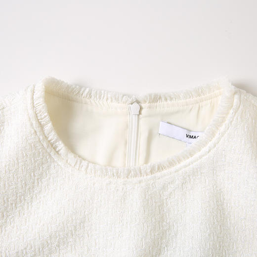 VIMAGE纬漫纪气质千金感修身小香风显瘦无袖露腰连衣裙秋新款V2207808 商品图2