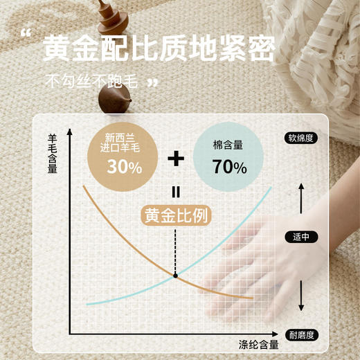 【花影】金蝉新西兰优质羊毛混纺地毯 商品图2