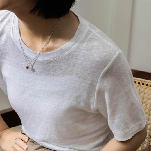 菜菜家亚麻T恤|100%法国雨露麻，奢侈高克重，柔软透气 商品图3
