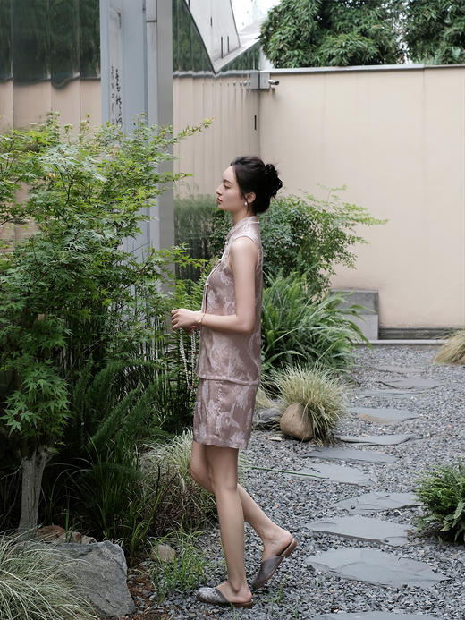 微瑕秒杀 |盛唐牡丹 |银粉冠乐绉小凤凰纹短裤[特价品](特殊商品不退不换) 商品图2