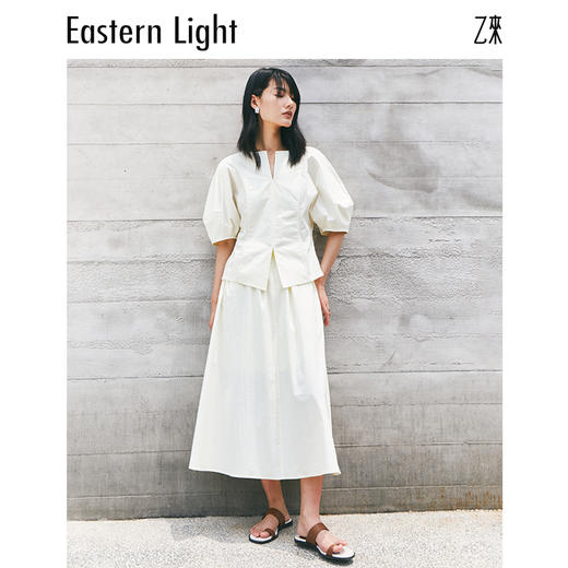 Eastern Light乙来【明星同款】短袖T恤女新款花苞短袖小衫法式上衣 商品图7